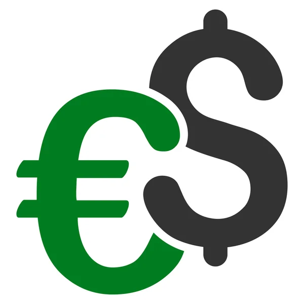 Dolar ve Euro simgeleri düz vektör simgesi — Stok Vektör