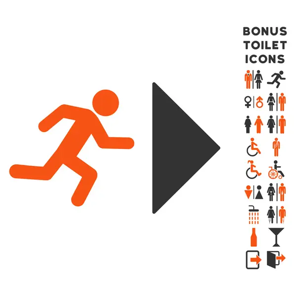 Exit směr ploché vektorové ikony a Bonus — Stockový vektor