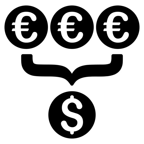 Euro Dollar Conversion Aggregator Flat Vector Icon — Stock Vector