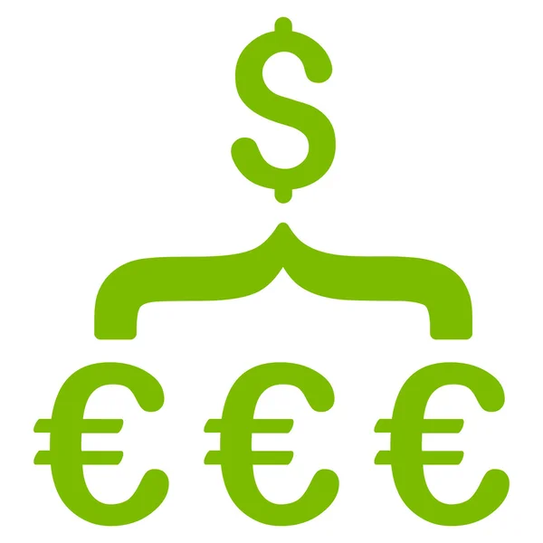 Euro Dollar konvertering Aggregator platt vektor Icon — Stock vektor