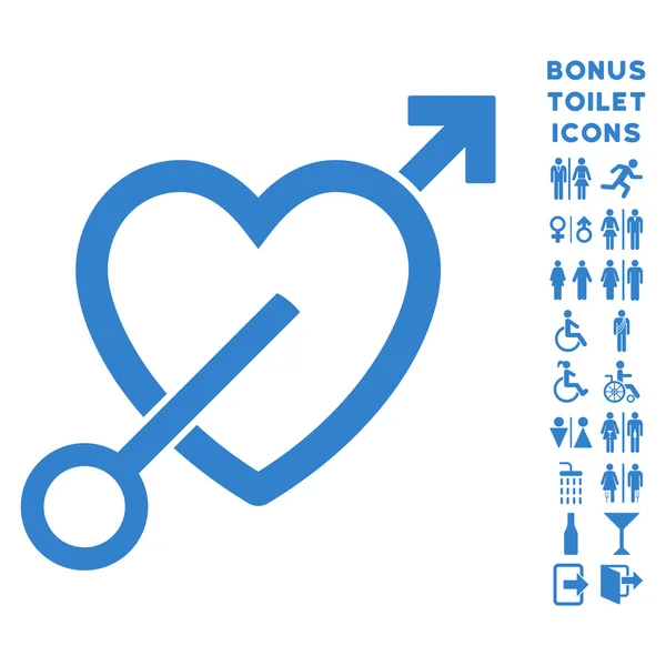 Love Arrow Flat Vector Icon and Bonus — Stock Vector