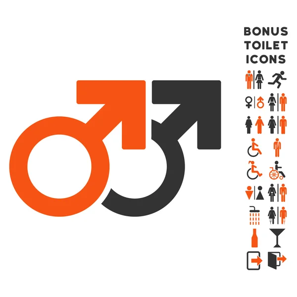 Gay pár plochých Vector ikona a Bonus — Stockový vektor