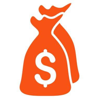 Para çantaları düz glif simgesi