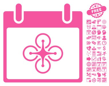 Bonus ile Airdrone takvim gün düz vektör simgesi