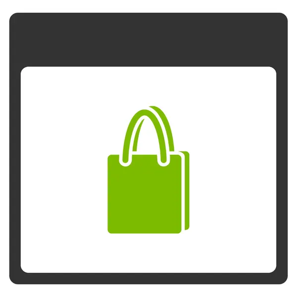 Sac à provisions Calendrier Page Flat Icon — Image vectorielle