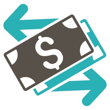 Doları banknot Exchange düz glif simgesi