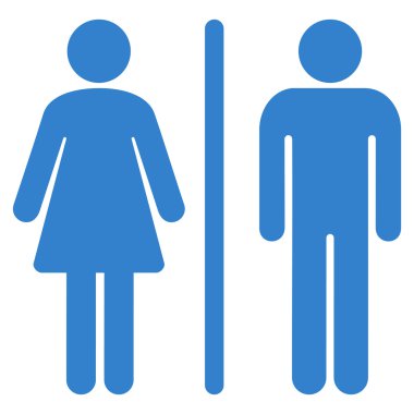 WC kişi düz glif simgesi