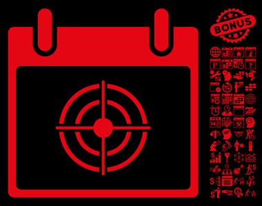 Bullseye takvim gün düz vektör simge Bonus ile