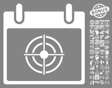 Bullseye takvim gün düz vektör simge Bonus ile