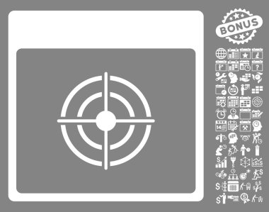 Bullseye takvim sayfa düz vektör simge Bonus ile