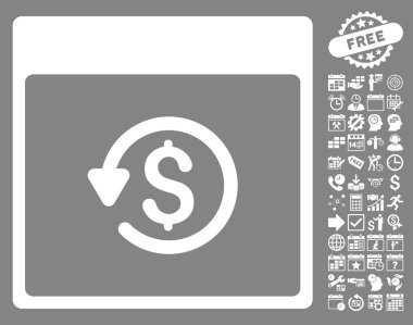 Bonus ile ters ibraz takvim sayfa düz vektör simgesi