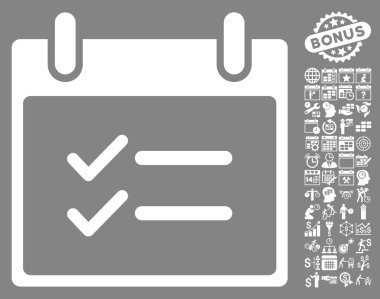 Öğeleri takvim gün düz vektör simge Bonus ile kontrol