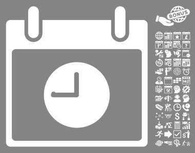 Saat takvim gün düz vektör simgesi Bonus ile