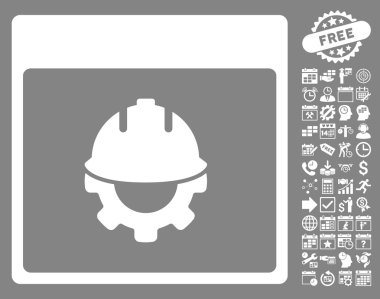 Bonus ile Geliştirme takvim sayfa düz vektör simgesi