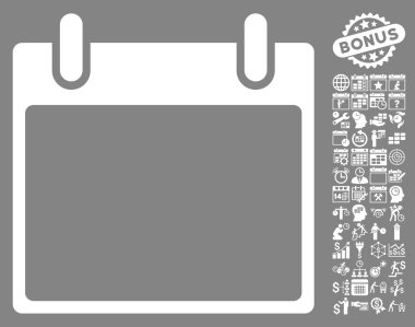 Boş Takvim yaprak düz vektör simge Bonus ile