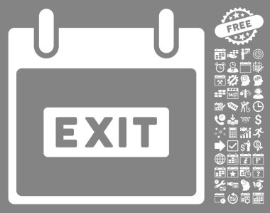 Resim yazısı takvim gün düz vektör simge Bonus ile çıkmak