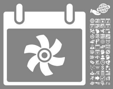 Bonus ile fan takvim gün düz vektör simgesi