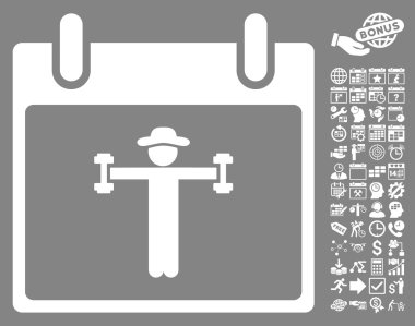 Bonus ile fitness takvim gün düz vektör simgesi