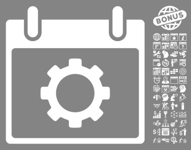 Vites seçenekleri takvim gün düz vektör simgesi Bonus ile