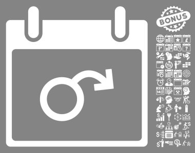 İktidarsızlık takvim gün düz vektör simge Bonus ile