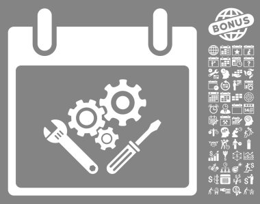 Araç Araçlar takvim gün düz vektör simgesi Bonus ile