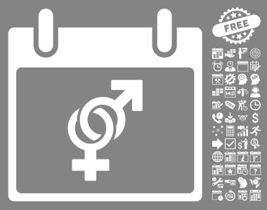 Bonus ile evlilik takvim gün düz vektör simgesi