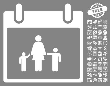 Bonus ile anne takvim günü düz vektör simgesi