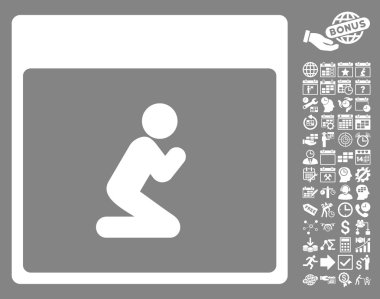 Kişi takvim sayfa düz vektör simge Bonus ile dua