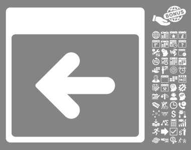 Önceki takvim gün düz vektör simge Bonus ile