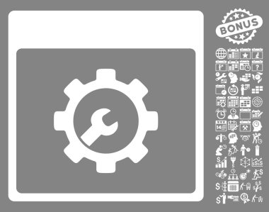 Araçlar takvim sayfa düz vektör simgesi Bonus ile kurulum