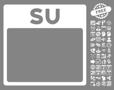 Pazar Bonus ile sayfa düz vektör simge takvim