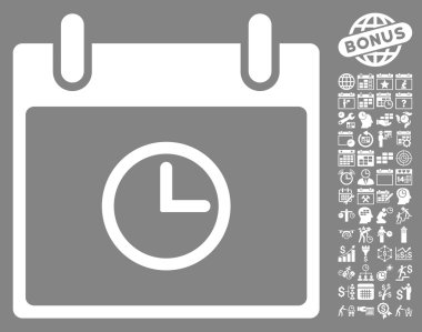 Saat takvim gün düz vektör simge Bonus ile