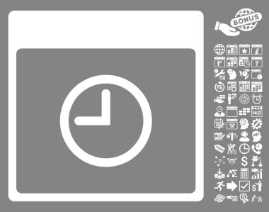 Saat takvim sayfa düz vektör simge Bonus ile