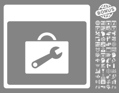 Araç kutusu takvim sayfa düz vektör simgesi Bonus ile