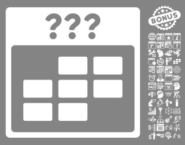 Bonus ile bilinmeyen ay takvimi kılavuz düz vektör simgesi