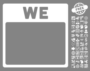 Çarşamba ile Bonus sayfa düz vektör simge takvim