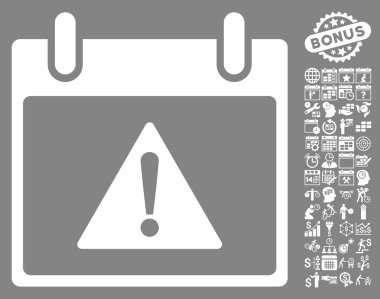 Uyarı takvim gün düz vektör simgesi Bonus ile