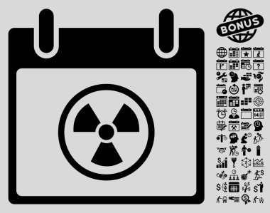 Atomik takvim gün düz vektör simge Bonus ile