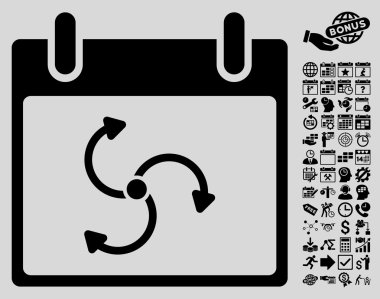 Siklon takvim gün düz vektör simge Bonus ile