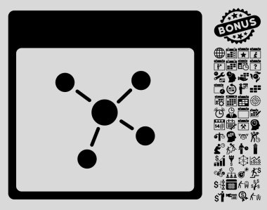Bağlantıları ile Bonus sayfa düz vektör simge takvim
