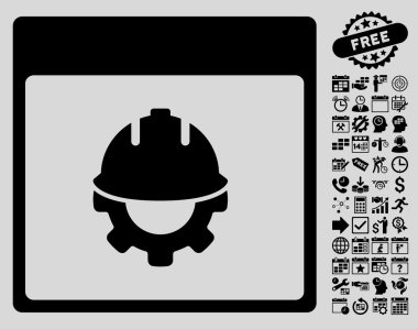 Bonus ile Geliştirme takvim sayfa düz vektör simgesi