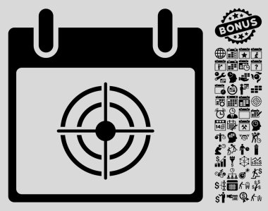 Bullseye takvim gün düz vektör simge Bonus ile
