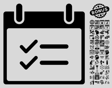 Öğeleri takvim gün düz vektör simge Bonus ile kontrol