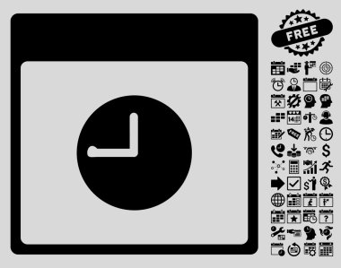 Saat takvim sayfa düz vektör simgesi Bonus ile