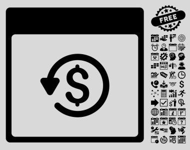 Bonus ile ters ibraz takvim sayfa düz vektör simgesi