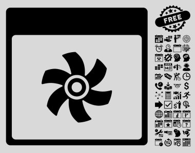 Bonus ile fan takvim sayfa düz vektör simgesi