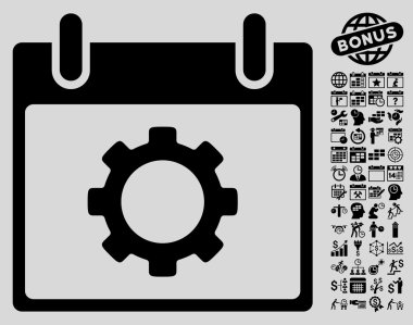 Vites seçenekleri takvim gün düz vektör simgesi Bonus ile