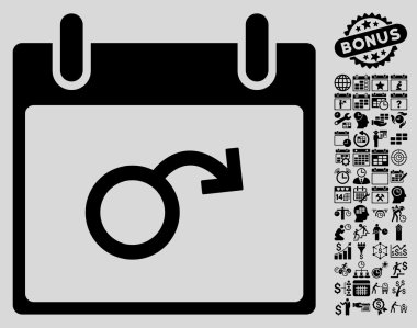 İktidarsızlık takvim gün düz vektör simge Bonus ile