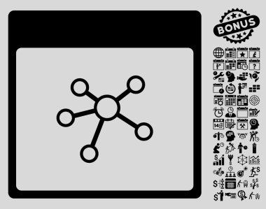 Linkler sayfa düz vektör simge Bonus ile takvim