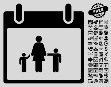 Bonus ile anne takvim günü düz vektör simgesi